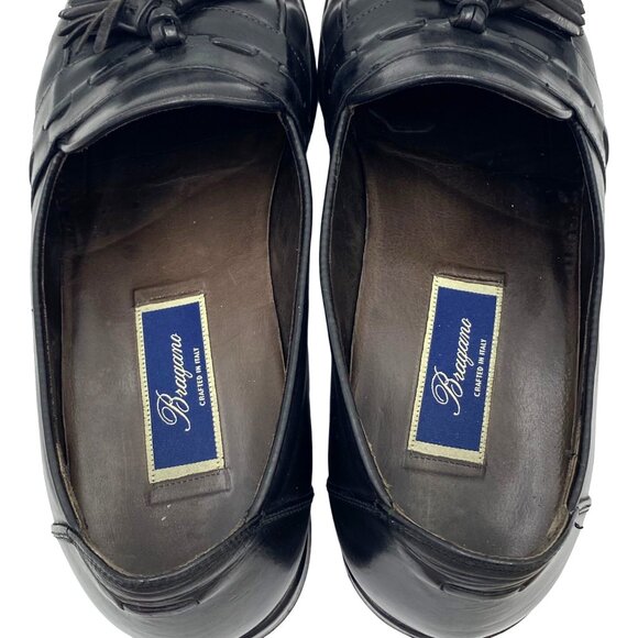 Italy Bragano Cole Haan men\'s size 10 black leather tassel loafer dress shoes main image 9